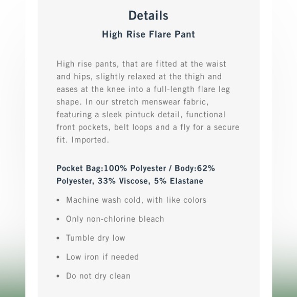 NWT High Rise Abercrombie Flare Pant - Picture 2 of 5